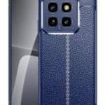 Szilikon telefonvédő (ütésállóság, bőr hatású, varrás minta) SÖTÉTKÉK Xiaomi 14 5G - gigapack fotó