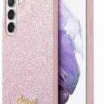 Guess GUHCS24SHGGSHP S24 S921 rózsaszín keménytok Glitter Script fotó