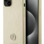 Guess GUHCP15MPS4DGPD iPhone 15 Plus / 14 Plus 6.7" arany keménytok strasszos fém logóval fotó