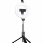 XO SS12 szelfi bot Bluetooth állvány 95cm LED lámpával - fekete fotó