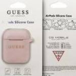 Guess GUACCSILGLLP Silicone Glitter tok AirPods 1/2 - rózsaszín fotó