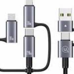 USAMS SJ737 Sufeng Series USB-A/Type-C - Type-C/Lightning/microUSB kábel 240W 1.2m - szürke fotó