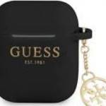 Airpods 1 / 2 szilikon tok, fekete, GUESS GUA2LSC4EK fotó