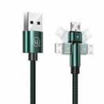 USAMS kábel fonott forgatható fejjel U60 2A microUSB zöld 1m SJ478USB02 (US-SJ478) fotó