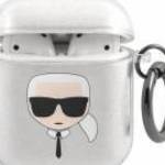 Karl Lagerfeld KLA2UKHGS AirPods 1/2 tok ezüst csillogó Karl's Head fotó