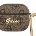 Guess GUA34GSMW AirPods 3 barna 4G Script Metal Collection tok fotó
