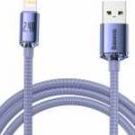 Baseus kristály ragyog sorozat gyors töltés adatkábel USB Type A Lightning 2.4a 2m lila (CAJY000105) fotó