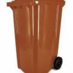 Háztartási kuka 240L-es, barna, kerekes, műanyag, premium - [TM] - [NGK] fotó