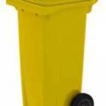 Háztartási kuka 120L-es, sárga, kerekes, műanyag - Urban [TM] fotó