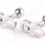 Rozsdamentes acél végtelen és szív fülbevaló, 5x11x2 mm - Maria King fotó