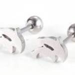 Rozsdamentes acél delfines fülbevaló, 5, 5x8x2 mm - Maria King fotó