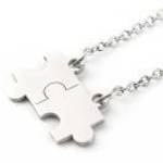 Rozsdamentes acél puzzle medál nyaklánccal, 41+6 cm - Maria King fotó