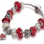 Pandora stílusú szív charmos női karkötő, 19 cm - Maria King fotó