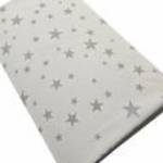 Stella lepedõ strech pamut 60x120/70x140cm szürke csillagok fotó