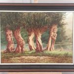 Pikó László szép erdei tájkép festménye 84x64 cm kerettel fotó