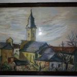 Czóbel Béla, Szentendrei táj, gyönyörű régi festmény, 1 forintról, minimálár nélkül! fotó