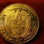Panama nagyméretű ezüst 1 balboa 1967 PROOF, patina 26.73 gramm 0.900 38, 1 mm fotó