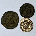 3 FÉLE ÁRPÁD-HÁZI KÖZÉPKORI BEAZONOSÍTATLAN DÉNÁR EGYBEN ! fotó