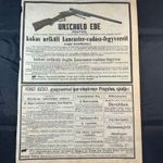 1871 VADÁSZFEGYVER hirdetés - UNSCHULD EDE kakas nélküli Lancaster-vadász-fegyverei fotó