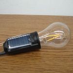 Izzólámpa formájú könnyű Napelemes akkus tölthető filament kemping LED lámpa akkumulátoros Solar fotó