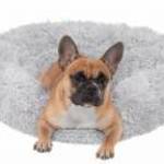 Szürke, extrapuha, szőrös kisállatfekhely - 100 cm - Happy Bulldog fotó