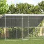 vidaXL Csirkeketrec Ezüst 400 x 200 x 198.5 cm Horganyzott acél fotó