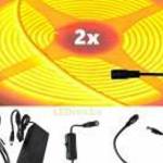 2x5m hosszú 70Wattos, lengő kapcsolós, 24V adapteres narancssárga LED szalag (3200db COB LED) fotó