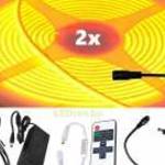 2x5m hosszú 70Wattos, RF távirányítós, mini vezérlős, 24V adapteres narancssárga LED szalag (3200db fotó