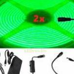 2x5m hosszú 70Wattos, lengő kapcsolós, 24V adapteres zöld LED szalag (3200db COB LED) fotó