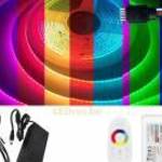 5m hosszú 50Wattos, 1 zónás FUT025 RF távirányítós, 24V adapteres RGB LED szalag (3360db COB LED) fotó