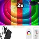 2x5m hosszú 100Wattos, 1 zónás FUT025 RF távirányítós, 24V adapteres RGB LED szalag (6720db COB LED) fotó