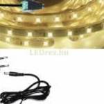5m hosszú 12Wattos, kapcsoló nélküli, 12V adapteres középfehér kültéri LED szalag (300db 2835 SMD LE fotó