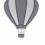Álommanó gyerekszoba lámpa - Hőlégballon - (szürke-fehér) + távirányítóval (9 szín + időzítő) - RGB fotó