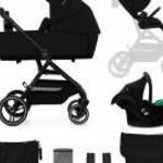 KINDERKRAFT SELECT Kombinált babakocsi Yoxi 3 az 1-ben Pure Black fotó