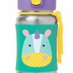 SKIP HOP Zoo Rozsdamentes szívószálas vízüveg Egyszarvú 12m+ - SKIPHOP fotó