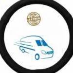 Valódi bőr kormányvédő (39-41cm) fekete - TruckerShop fotó