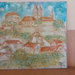 Kortárs festmény veszprémi vár 47x38 cm fotó