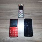 Nokia 3200, Panasonic KX-TU150 és iPhone 5c (A1507) mobiltelefon. fotó