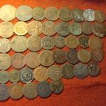 1600-1800-as évek 45 db azonosítandó érme egyben fotó