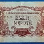 1944 -es 1.000 pengő A Vöröshadsereg Parancsnoksága vízjeles bankó TP betűjellel !!! (L3683) fotó