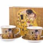 Két darabos bögrekészlet 250ml porcelán többszínű alátét 2x15.5x15.5 csésze 7x12.5x9.5cm Klimt: A cs fotó