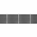 vidaXL fekete WPC kerítéspanelszett 699 x 146 cm fotó
