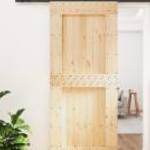 vidaXL tömör fenyőfa tolóajtó fémszerelékszettel 90 x 210 cm fotó
