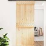 vidaXL tömör fenyőfa tolóajtó fémszerelékszettel 80 x 210 cm fotó