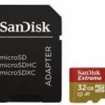32GB microSDHC Extreme UHS-I V30 A1 + adapterrel - Sandisk fotó