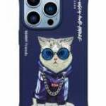 Nimmy Glasses Cool Cat tok iPhone 15 Pro Max - kék fotó