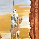 ARAB TEVÉN .. ORIENTALISTA FESTMÉNY IMPOZÁNS KERETBEN ! fotó