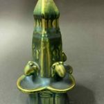Antik, 1930 körüli Zsolnay porcelán kút - Álomszép kékes zöld eozinmázas hibátlan szépség! fotó