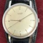 Tissot működőképes retro régi mechanikus férfi 34mm-es karóra bőr szíjjal 1FT NMÁ fotó