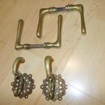 Réz kilincsek , réz akasztók, fogas, képeken látható állapotban, bővebben a termékleírásban fotó
